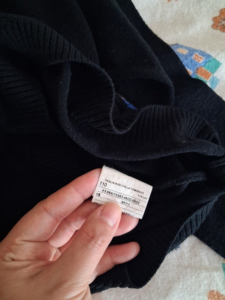 Erkek Çocuk Uzun Kollu Siyah Triko Kazak - Görsel 4