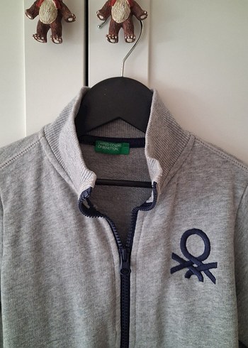 Erkek Çocuk Gri Fermuarlı Sweatshirt - Görsel 2