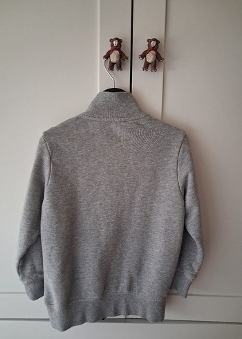 Erkek Çocuk Gri Fermuarlı Sweatshirt - Görsel 3