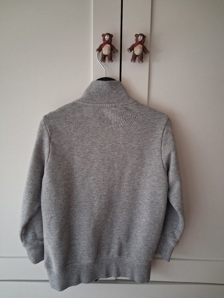 Erkek Çocuk Gri Fermuarlı Sweatshirt - Görsel 3