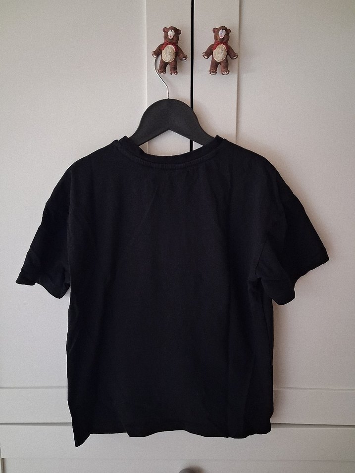 Erkek Siyah Baskılı Kısa Kollu Tişört - Görsel 4