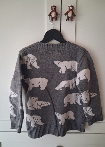 Gri Erkek Çocuk Triko Kazak - Görsel 3