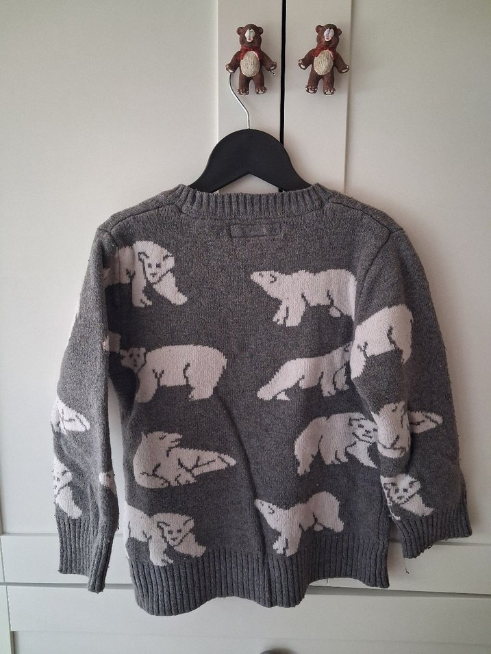 Gri Erkek Çocuk Triko Kazak - Görsel 3