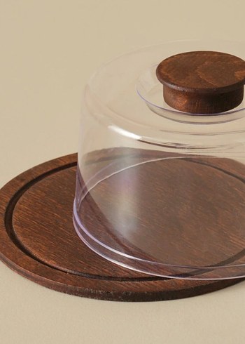 Şeffaf Kapaklı Ahşap Kek Standı - Görsel 2