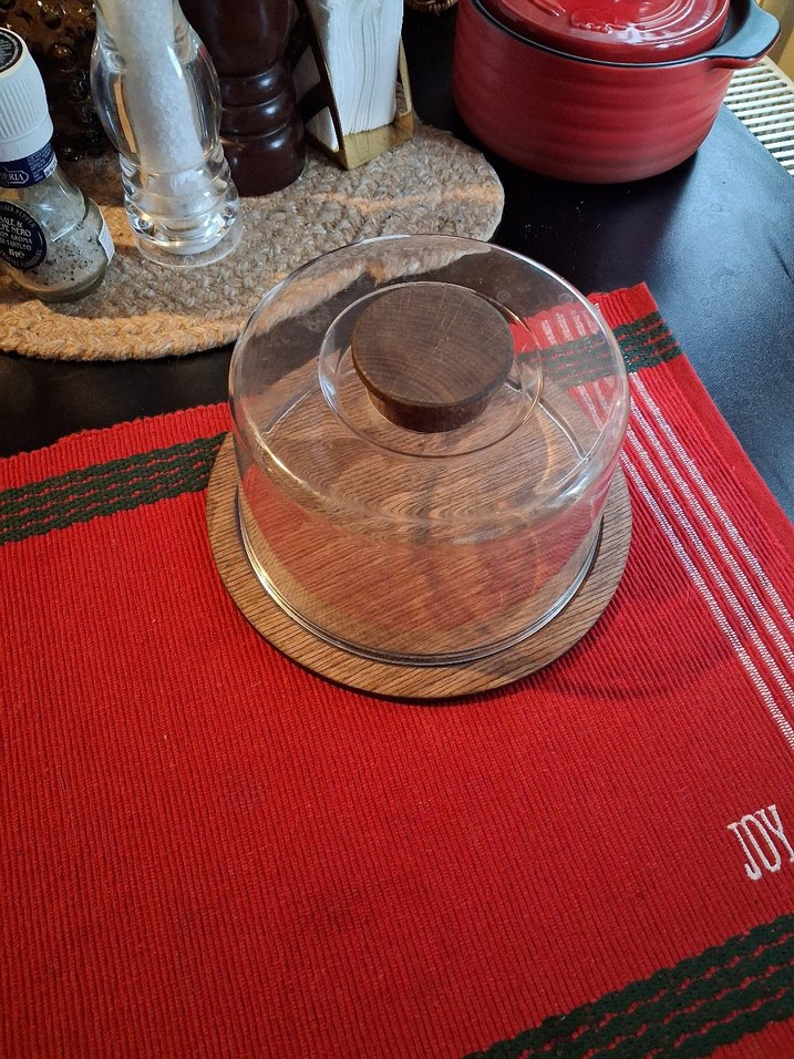 Şeffaf Kapaklı Ahşap Kek Standı - Görsel 3