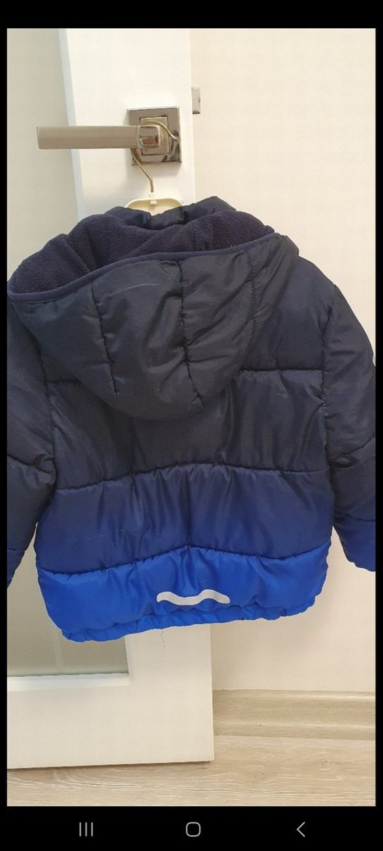 Koyu Mavi Erkek Çocuk Kürklü Street Wear Mont - Görsel 2