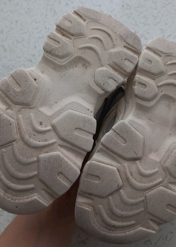 Erkek Çocuk Beyaz Gri Bağcıklı Cırtlı Spor Ayakkabı - Görsel 4