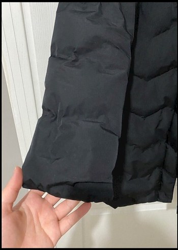 Siyah Uzun Düğmeli Kadın Kışlık Mont - Görsel 6