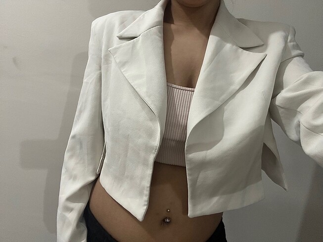Şık modern Crop blazer ceket