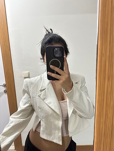 Diğer Şık modern Crop blazer ceket