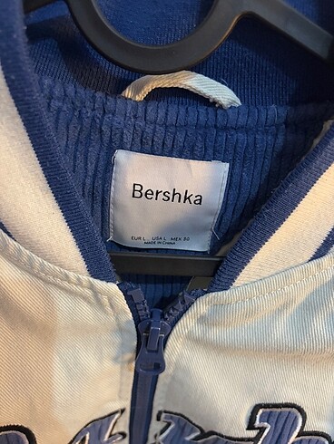 l Beden mavi Renk bershka kolej ceketi
