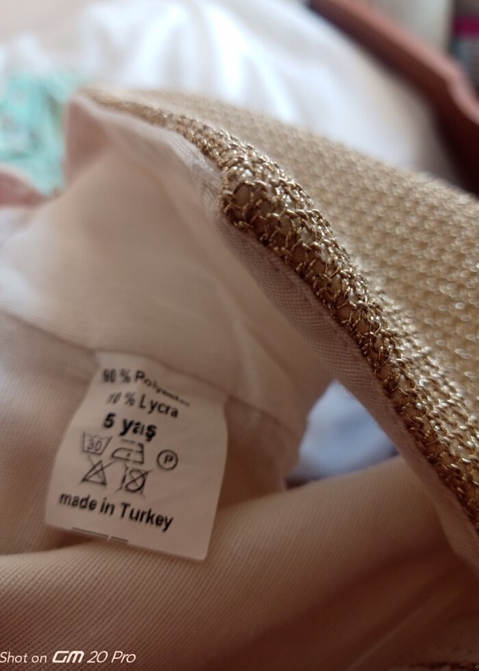 Pembe bej tül etekli çocuk elbise  - Görsel 2