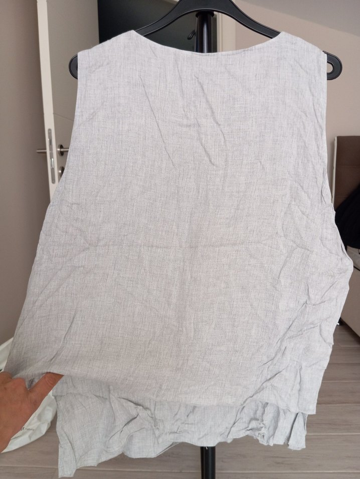 Opus Marka Gri  Salaş Kolsuz Midi Elbise - Görsel 3