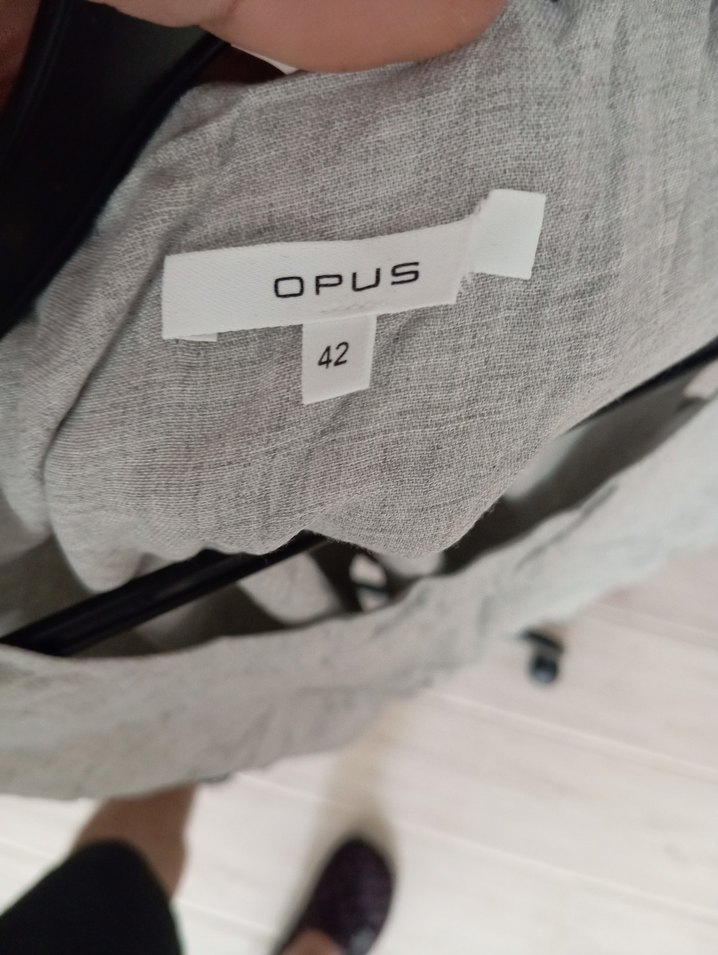 Opus Marka Gri  Salaş Kolsuz Midi Elbise - Görsel 4