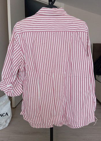 Yarra Trail Bordo Çizgili Pamuklu Uzun Kollu Kadın Gömlek - Görsel 3