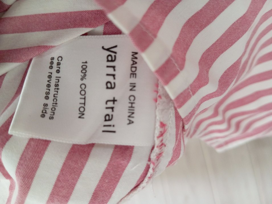 Yarra Trail Bordo Çizgili Pamuklu Uzun Kollu Kadın Gömlek - Görsel 4