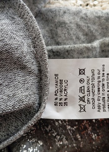 Düğmeli V Yaka Gri Uzun Kollu Kadın Triko - Görsel 4