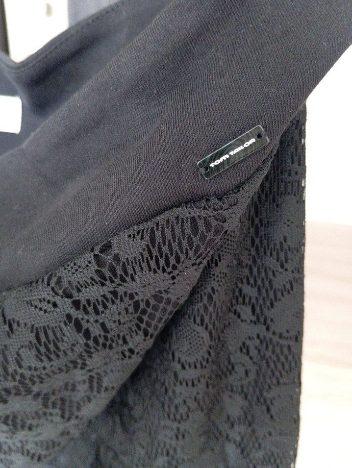 Tom Tailor Dantel Detaylı Siyah Midi Etek 38 Beden - Görsel 2