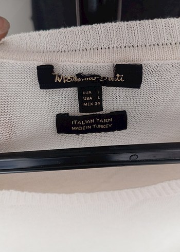 Massimo Dutti Koldan Yırtmaçlı Pamuklu Salaş Kadın L Beden Kazak - Görsel 4