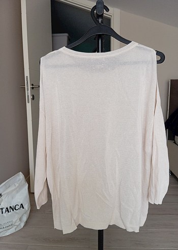 Massimo Dutti Koldan Yırtmaçlı Pamuklu Salaş Kadın L Beden Kazak - Görsel 2