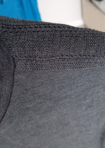 Silk n Cashmere %100 İpek Gri Kolsuz Balıkçı Yaka L Beden - Görsel 3