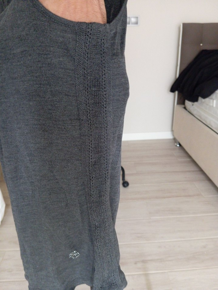 Silk n Cashmere %100 İpek Gri Kolsuz Balıkçı Yaka L Beden - Görsel 4