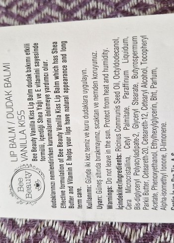 Bee Beauty Vanilya Kokulu Dudak Balmı - Görsel 2