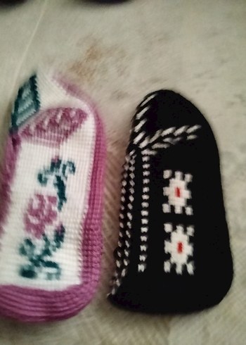 Çiçek Desenli El Örgüsü Patikler - Görsel 9