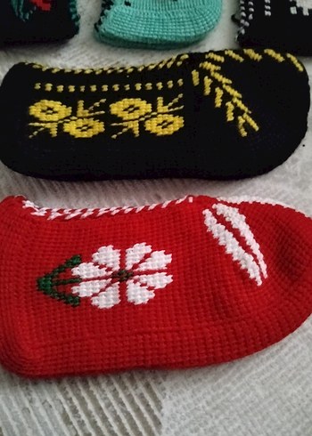 Çiçek Desenli El Örgüsü Patikler - Görsel 3