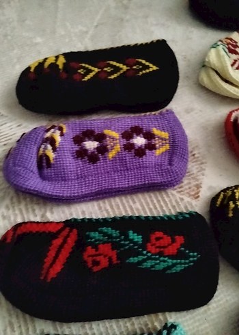 Çiçek Desenli El Örgüsü Patikler - Görsel 7