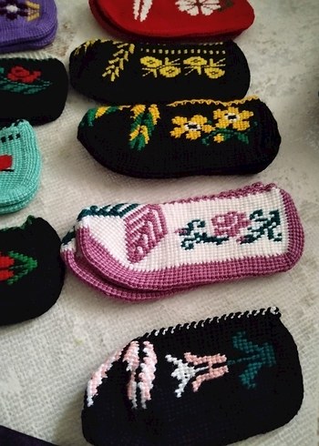 Çiçek Desenli El Örgüsü Patikler - Görsel 5