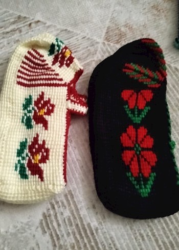 Çiçek Desenli El Örgüsü Patikler - Görsel 2