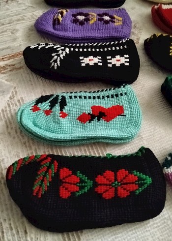 Çiçek Desenli El Örgüsü Patikler - Görsel 8