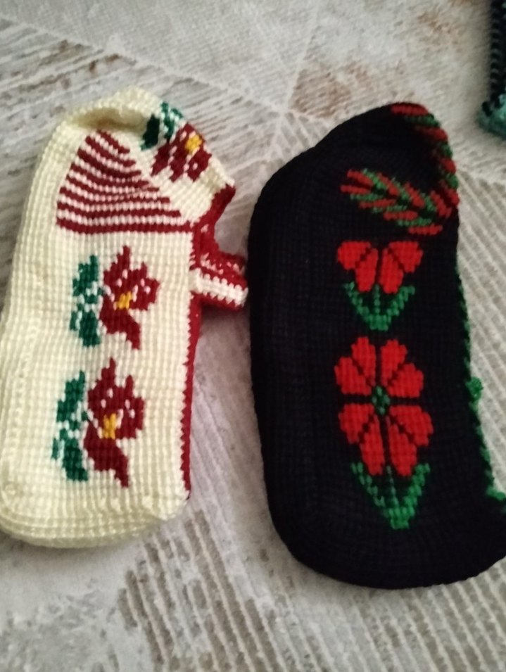 Çiçek Desenli El Örgüsü Patikler - Görsel 2