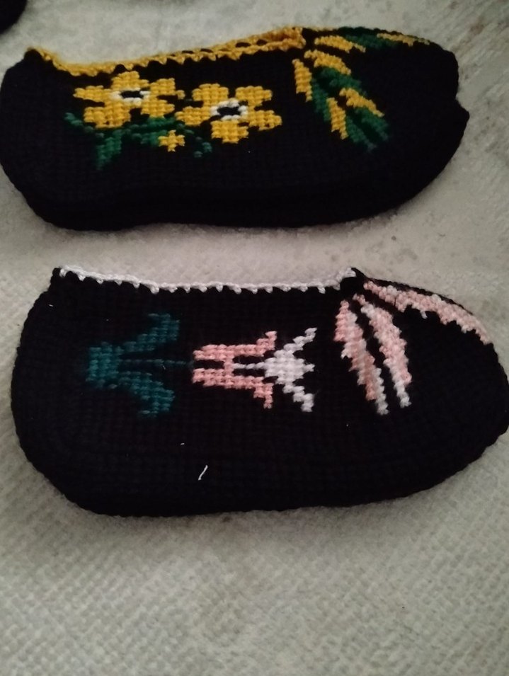 Çiçek Desenli El Örgüsü Patikler - Görsel 4