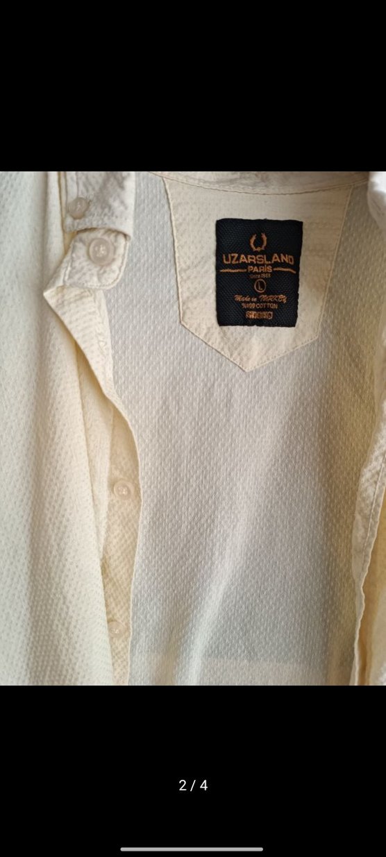 Sarı Erkek Keten Gömlek Uzun Kollu - Görsel 2