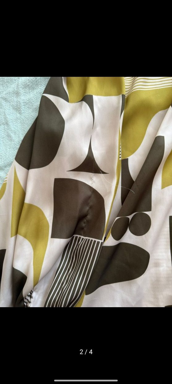 Düğmeli, Geometrik Desenli Kadın Mini Gömlek - Görsel 2