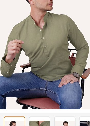 Bej Mini Kısa Kollu Düğmeli Erkek Gömlek - Görsel 3