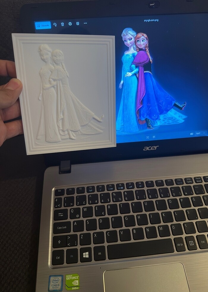 Elsa ve anna kabartmalı tablet (boyamaya uygun) - Görsel 2