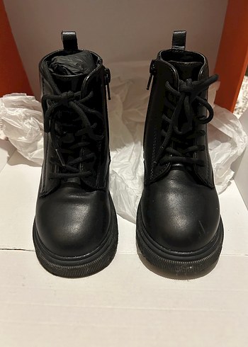 Mango Kids MANGO Baby Siyah Bağcıklı Deri Bot 24