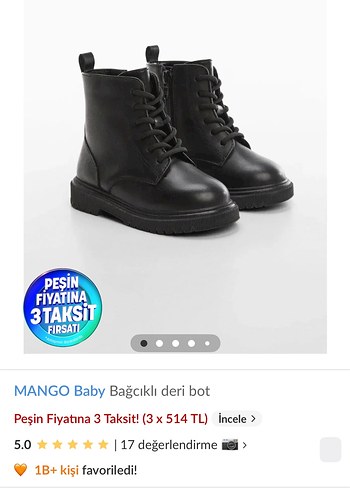 MANGO Baby Siyah Bağcıklı Deri Bot 24