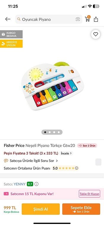 Fisher Price piyano