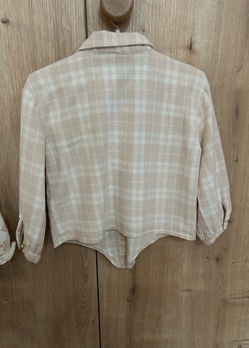 Lcwa 2-3 yaş Kız Çocuk Bej Bağlamalı Pamuklu Gömlek - Görsel 6