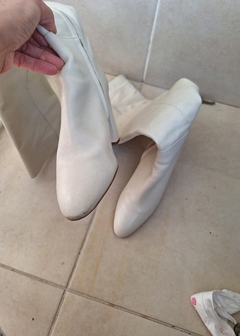 38 Beden beyaz Renk Beyaz Dizüstü Stiletto Çizme