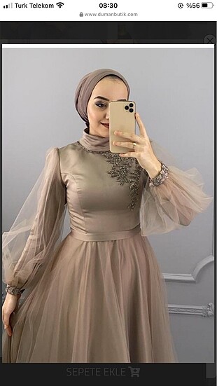 Armine Önü ve kolları işlemeli şık abiye SATILDI