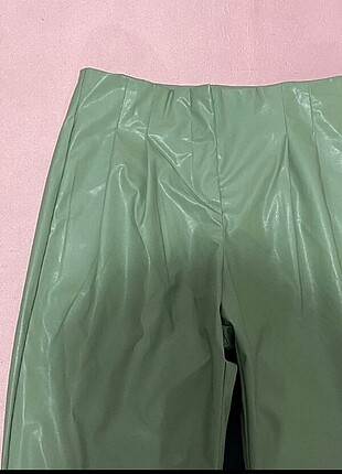 Mint yeşil deri pantolon