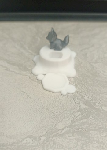 Beyaz tilki figürlü nabalis balisong standı - Görsel 3