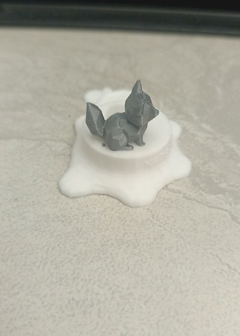 Beyaz tilki figürlü nabalis balisong standı - Görsel 2