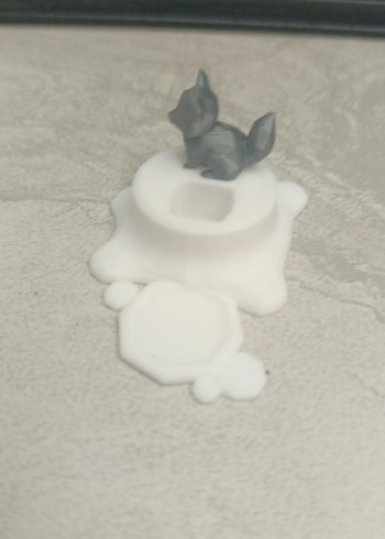 Beyaz tilki figürlü nabalis balisong standı - Görsel 4