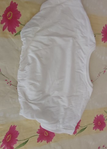s Beden Koton Basic Beyaz Crop Tişört